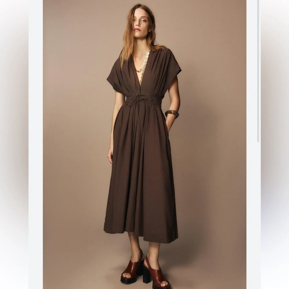Zara NWT pleated midi dress 9479/249 - Picture 8 of 10
